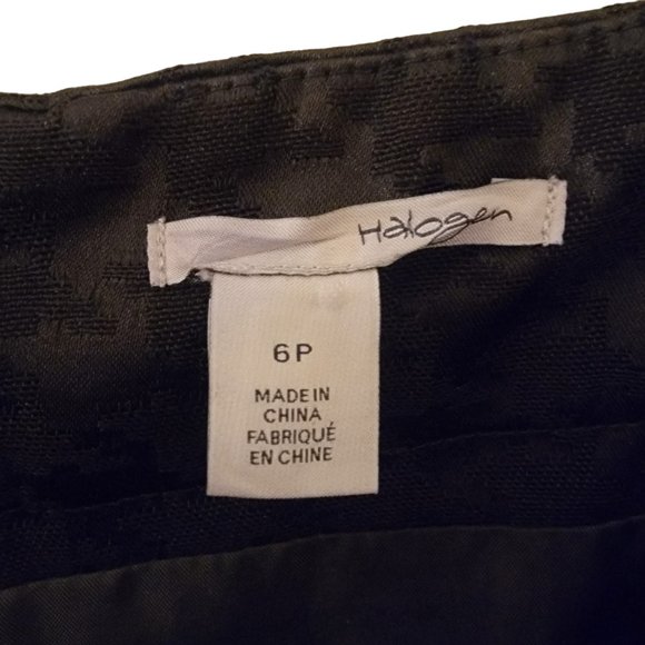 Halogen Womens Skirt Size 6 Petite Houndstooth Mini Pleated A-Line Pockets Black - Picture 4 of 5